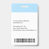 社員カスタム名フォトバーコードロゴID バッジ (裏面)