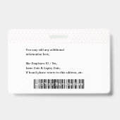 社員カスタム名フォトロゴバーコードID バッジ (裏面)