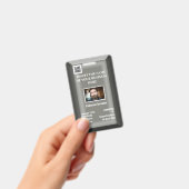 社員カスタム証 |フォトロゴのシルバーグレー バッジ (手持ち)