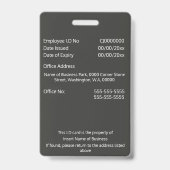 社員カスタム証 |フォトロゴのシルバーグレー バッジ (裏面)