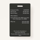 社員カスタム証 |フォトロゴのシルバーグレー バッジ (裏面)