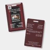 社員カスタム証 |写真のロゴは赤 バッジ (表裏)