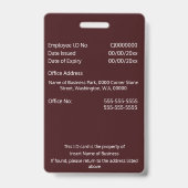 社員カスタム証 |写真のロゴは赤 バッジ (裏面)