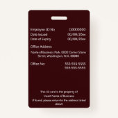 社員カスタム証 |写真のロゴは赤 バッジ (裏面)