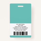 社員カスタム、写真、バーコード、ロゴ、名前バッジ バッジ (裏面)