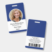 社員カスタム、写真、バーコード、ロゴ、名前バッジ バッジ (正面＆裏面)