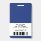 社員カスタム、写真、バーコード、ロゴ、名前バッジ バッジ (裏面)