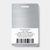 社員カスタム、写真、バーコード、ロゴ、名前バッジ バッジ (裏面)