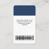 社員クラシックの写真、バーコード、ロゴ、名前 名刺 (裏面)