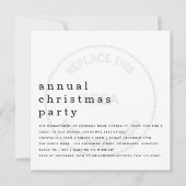 社員クリスマスパーティ　ミニマリストロゴ　企業 招待状 (正面)