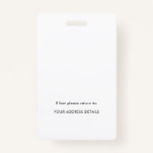 社員シンプルの写真ID名ロゴ白 バッジ (裏面)