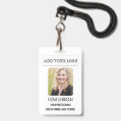 社員シンプルの写真ID バッジ (正面（ネックストラップ付）)