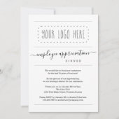 社員シンプルの感謝ディナー – ロゴの追加 招待状 (正面)