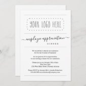 社員シンプルの感謝ディナー – ロゴの追加 招待状 (正面/裏面)