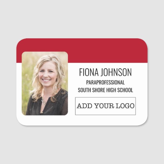 社員シンプルロゴの写真 名札 (正面)
