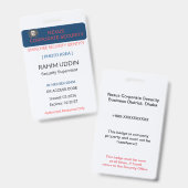 社員バッジ識別 | 従業員ID バッジ (正面＆裏面)