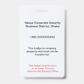 社員バッジ識別 | 従業員ID バッジ (裏面)