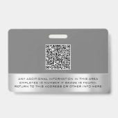 社員バーコードロゴ名スキャナー グレー ブラック バッジ (裏面)