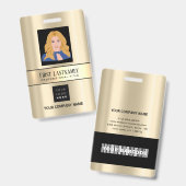 社員バーコードロゴ名スキャンオレンジ白 バッジ (正面&裏面)