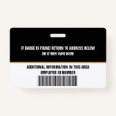 社員パーソナライズされたの写真ロゴバー名 バッジ (裏面)