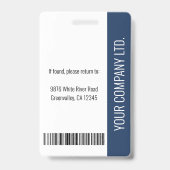 社員パーソナライズされたの写真証明の青ID バッジ (裏面)