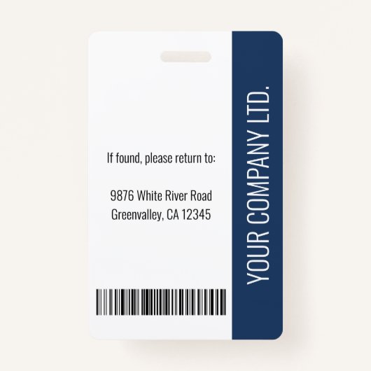 社員パーソナライズされたの写真証明の青ID バッジ (裏面)