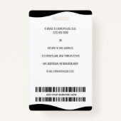 社員パーソナライズされたの写真、バーコード、ロゴ、名前  バッジ (裏面)