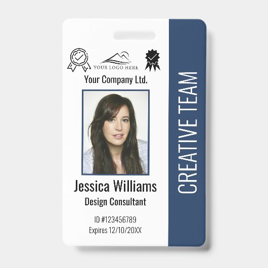社員パーソナライズされたの写真ID会社のセキュリティ バッジ (正面)