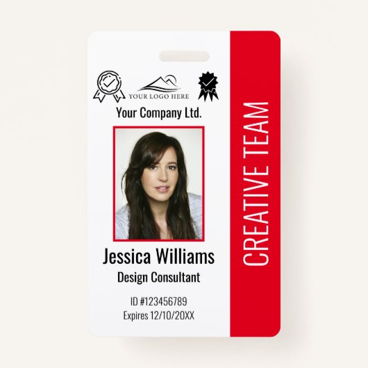 社員パーソナライズされたの写真ID会社のセキュリティ バッジ (正面)