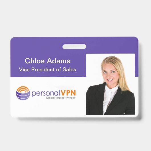 社員パーソナライズされたの写真ID バッジ (正面)