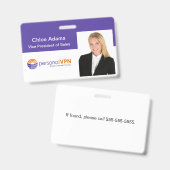 社員パーソナライズされたの写真ID バッジ (正面＆裏面)