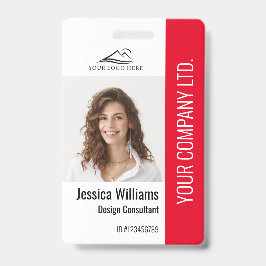 社員パーソナライズされた企業のスタッフの赤ID バッジ