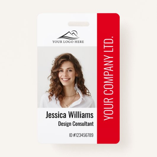社員パーソナライズされた企業のスタッフの赤ID バッジ (正面)