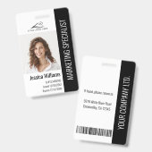 社員パーソナライズされた企業のスタッフの黒ID バッジ (正面＆裏面)