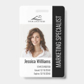 社員パーソナライズされた企業のスタッフの黒ID バッジ (正面)