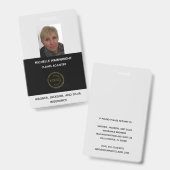 社員パーソナライズされた写真のビジネスロゴの追加 バッジ (正面＆裏面)