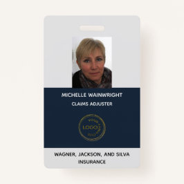 社員パーソナライズされた写真のビジネスロゴの追加 バッジ