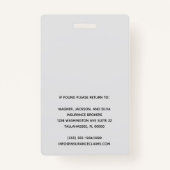 社員パーソナライズされた写真のビジネスロゴの追加 バッジ (裏面)