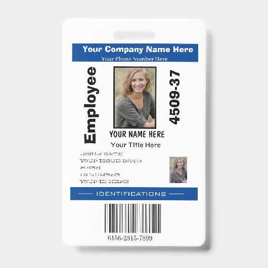 社員パーソナライズされた写真ID会社のセキュリティ  バッジ (表面)