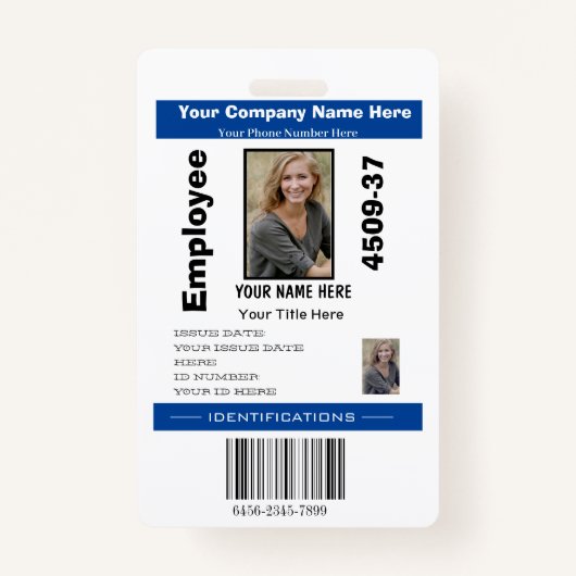 社員パーソナライズされた写真ID会社のセキュリティ  バッジ (正面)