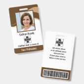 社員パーソナライズされた、写真、バーコード、ロゴ バッジ (正面&裏面)