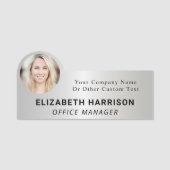 社員モダンのフォトシルバー 名札 (正面)