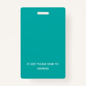 社員モダンの写真、バーコード、ロゴICU ID バッジ (裏面)