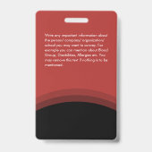 社員モダンの写真ID会社のロゴ黒い赤 バッジ (裏面)