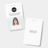 社員モダンの写真ID会社 バッジ (表裏)