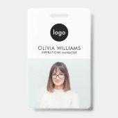 社員モダンの写真ID会社 バッジ (表面)