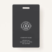 社員モダンパーソナライズされた写真会社のロゴ バッジ (裏面)