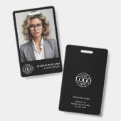 社員モダンパーソナライズされた写真会社のロゴ バッジ (表裏)