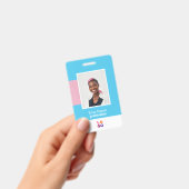 社員モダンロゴ、写真、Qrコード、名前バッジ バッジ (手持ち)