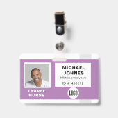 社員ロゴと写真名札 バッジ (正面 （クリップ付）)